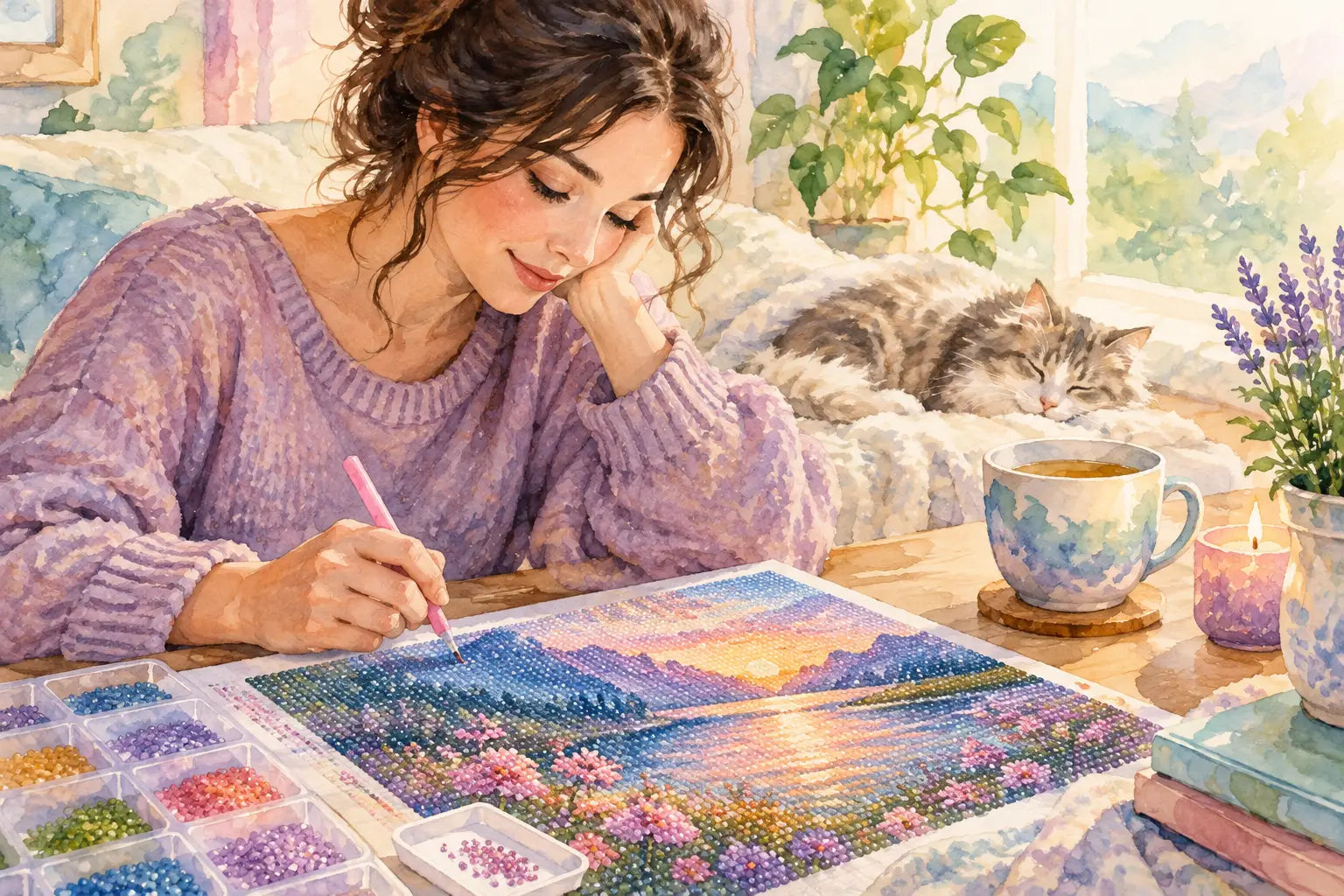 A Diamond Painting Stress Relief Routine Example
