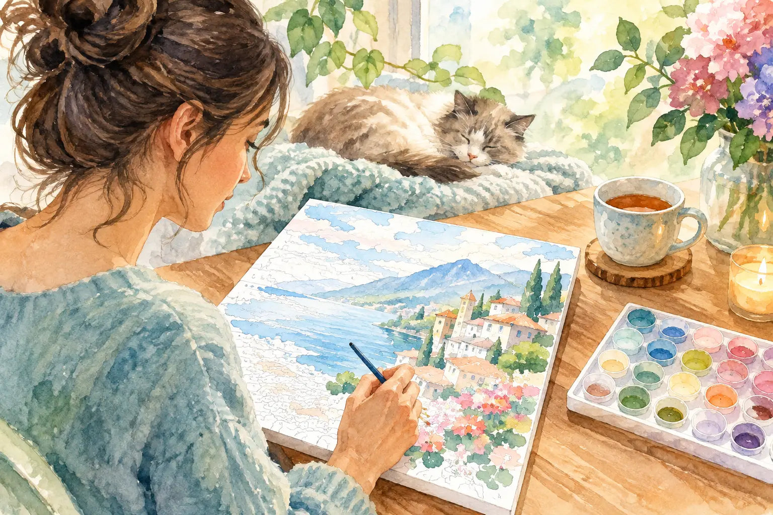 Paint by Numbers Stress Relief Routine Example