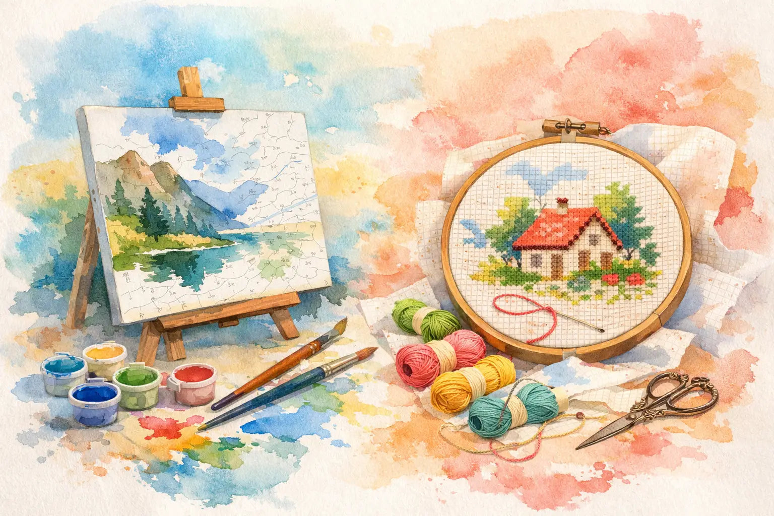 Paint by Numbers vs Cross Stitch