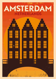 Amsterdam Sunset Houses – Diamond Painting - Craftonie