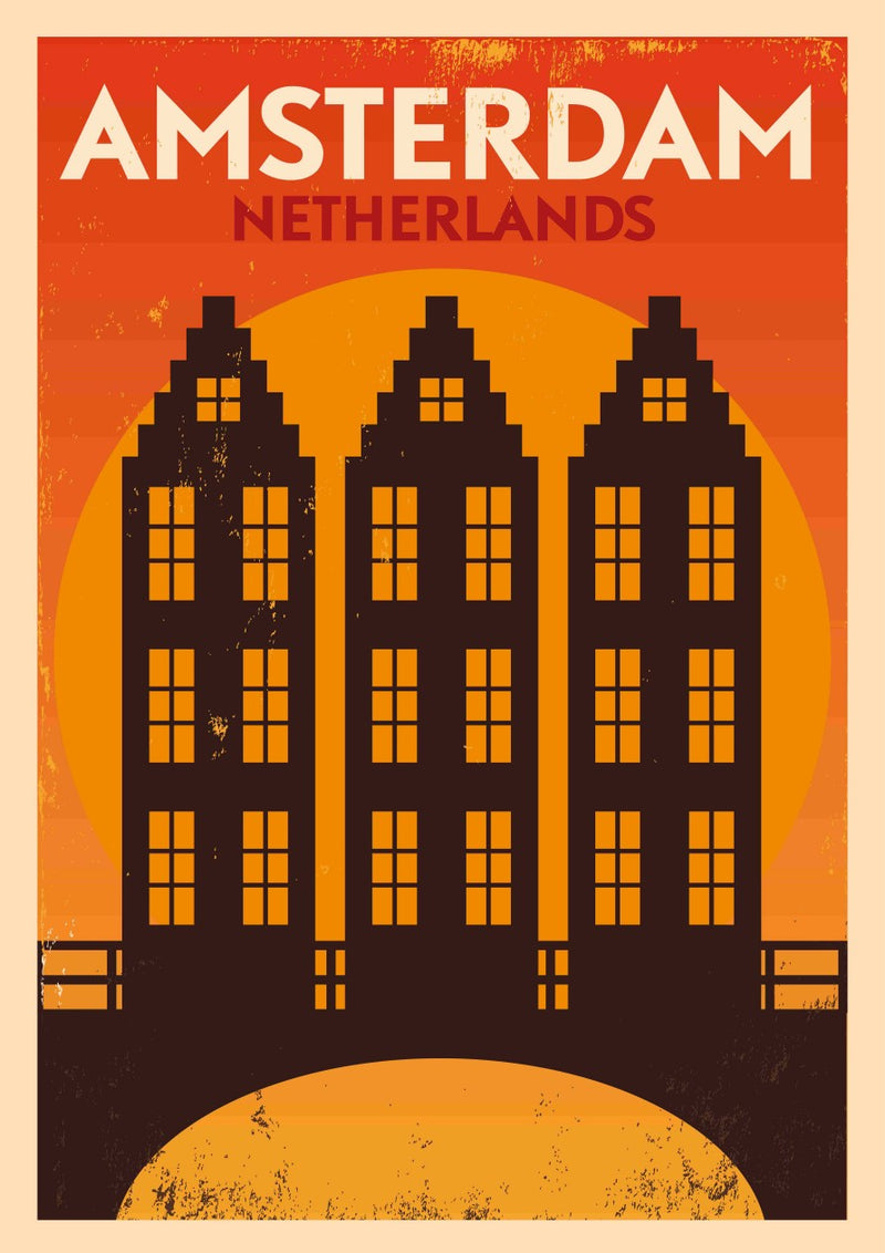 Amsterdam Sunset Houses – Diamond Painting - Craftonie