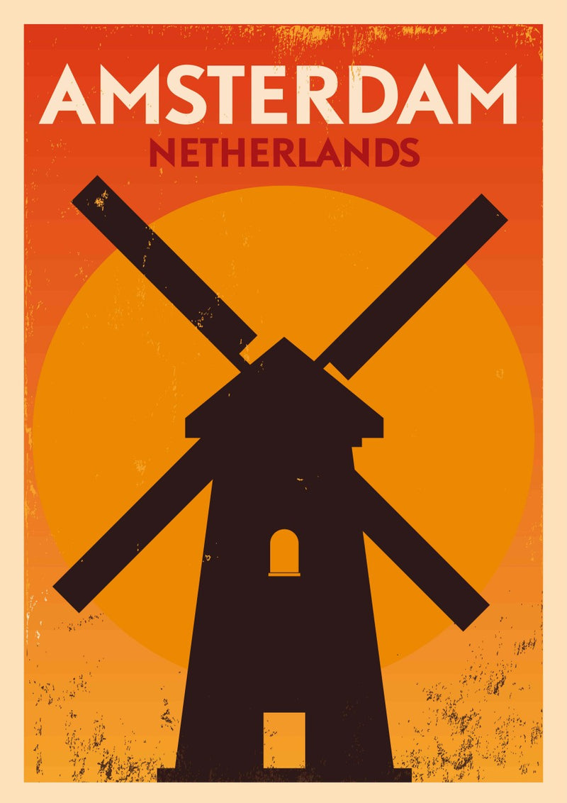 Amsterdam Windmill Sunset – Diamond Painting - Craftonie