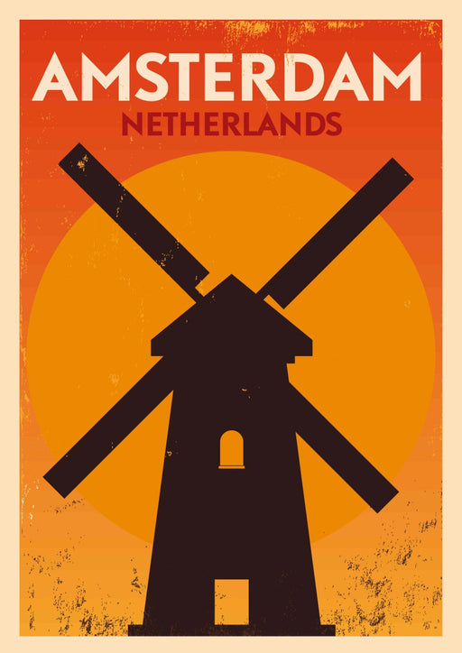 Amsterdam Windmill Sunset – Diamond Painting - Craftonie