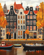 Autumn Amsterdam Canal Houses 