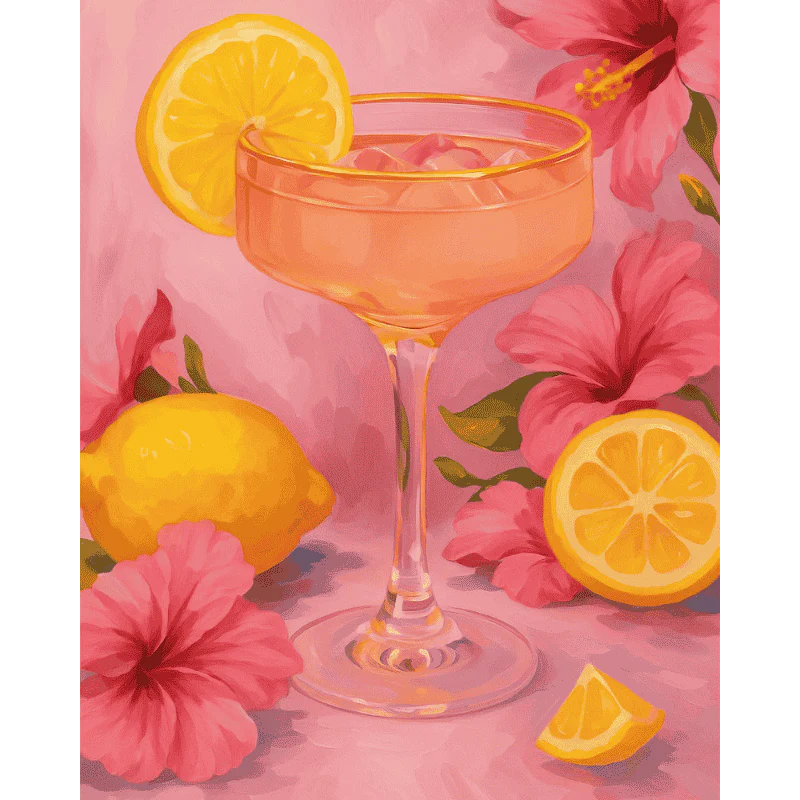 Tropical Hibiscus & Lemon Cocktail