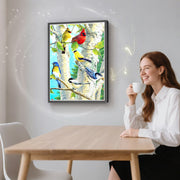 Colorful Birch Birds 