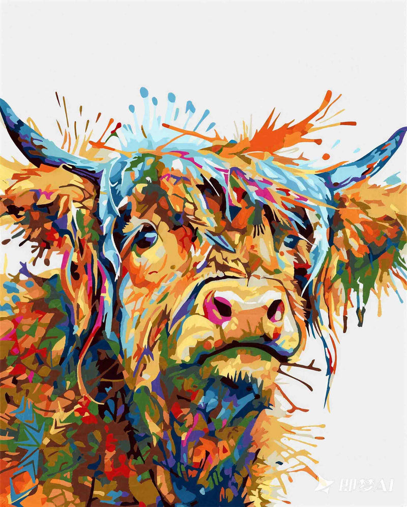 Rainbow Highland Cow