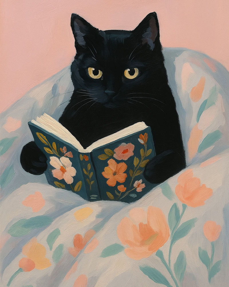 Scholarly Black Cat