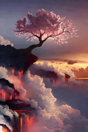 Sakura Over Lava Clouds