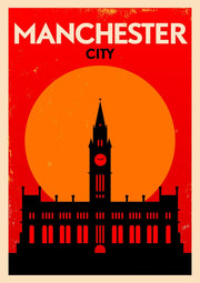 Manchester City Skyline at Sunset – Diamond Painting - Craftonie