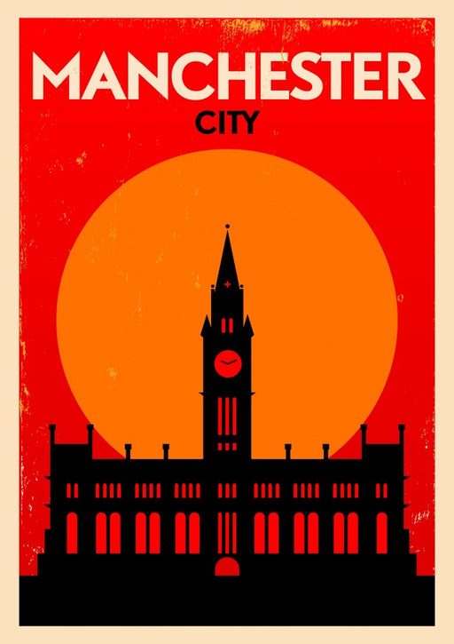 Manchester City Skyline at Sunset – Diamond Painting - Craftonie