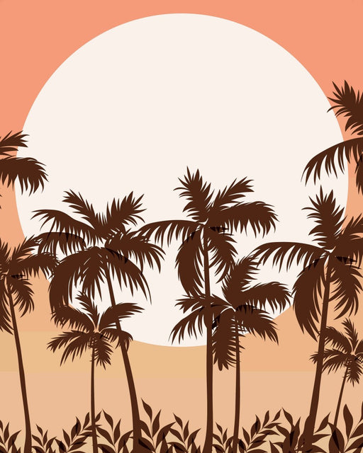 Palm Sunset Glow – Paint by Numbers Craftonie