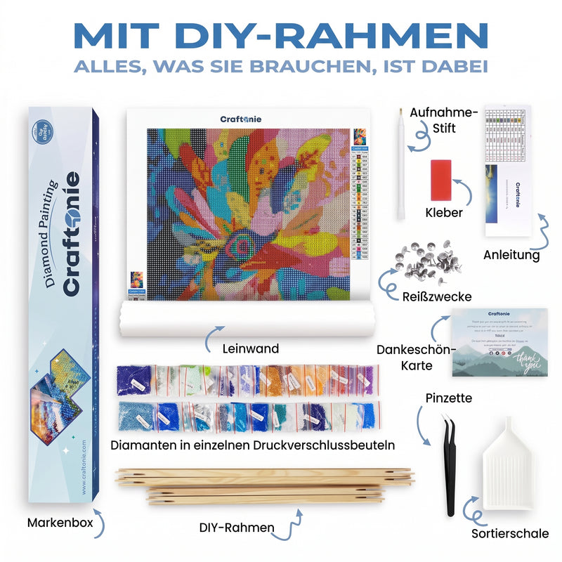 Tropischer Sonnenuntergang am Strand – Diamond Painting Craftonie