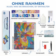 Manchester City Skyline bei Sonnenuntergang – Diamond Painting Craftonie